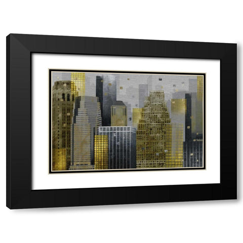 City Facade Black Modern Wood Framed Art Print with Double Matting by Craven, Katrina