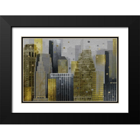 City Facade Black Modern Wood Framed Art Print with Double Matting by Craven, Katrina