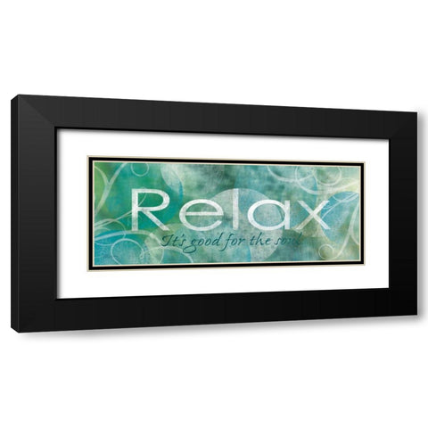 Relax Black Modern Wood Framed Art Print with Double Matting by Craven, Katrina