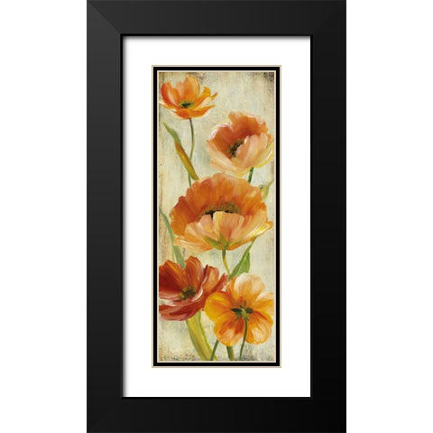 Flower Dance I Black Modern Wood Framed Art Print with Double Matting by Robinson, Carol