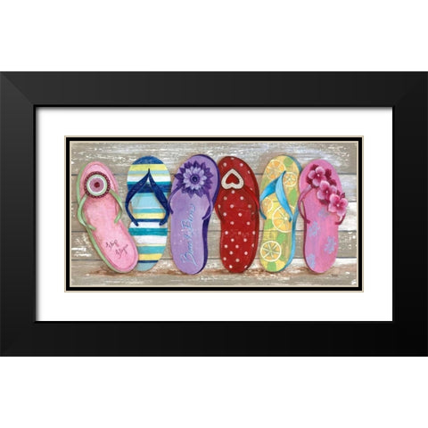 Beach Bum I Black Modern Wood Framed Art Print with Double Matting by Tava Studios
