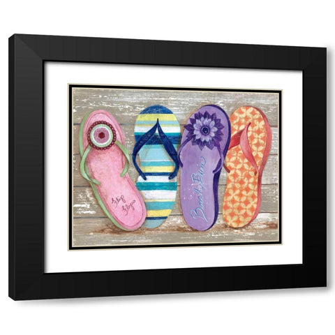 Beach Bum II Black Modern Wood Framed Art Print with Double Matting by Tava Studios