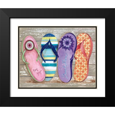 Beach Bum II Black Modern Wood Framed Art Print with Double Matting by Tava Studios