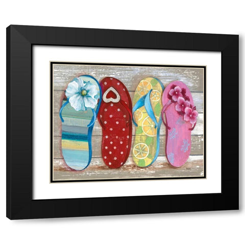 Beach Bum III Black Modern Wood Framed Art Print with Double Matting by Tava Studios