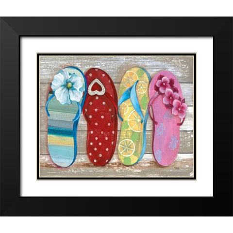 Beach Bum III Black Modern Wood Framed Art Print with Double Matting by Tava Studios