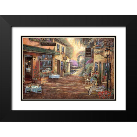 French Town Black Modern Wood Framed Art Print with Double Matting by Manning, Ruane