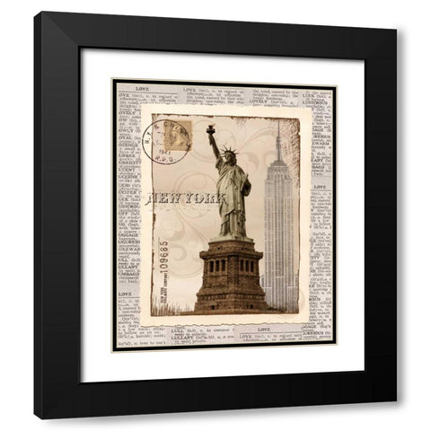 New York Memories Black Modern Wood Framed Art Print with Double Matting by Craven, Katrina
