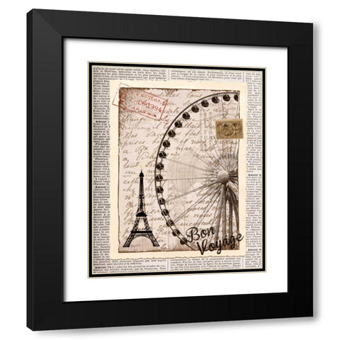 Bon Voyage Black Modern Wood Framed Art Print with Double Matting by Craven, Katrina