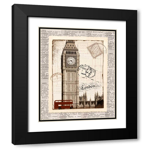 London Memories Black Modern Wood Framed Art Print with Double Matting by Craven, Katrina