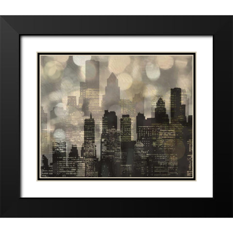 City L Lights Black Modern Wood Framed Art Print with Double Matting by Craven, Katrina