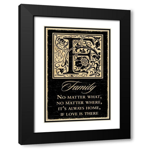 Family Black Modern Wood Framed Art Print with Double Matting by Havoc Gifts