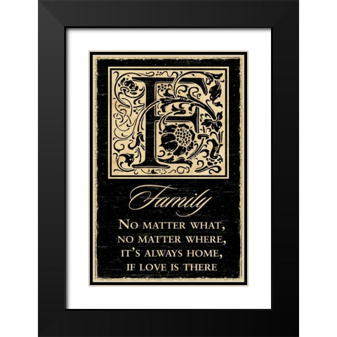 Family Black Modern Wood Framed Art Print with Double Matting by Havoc Gifts