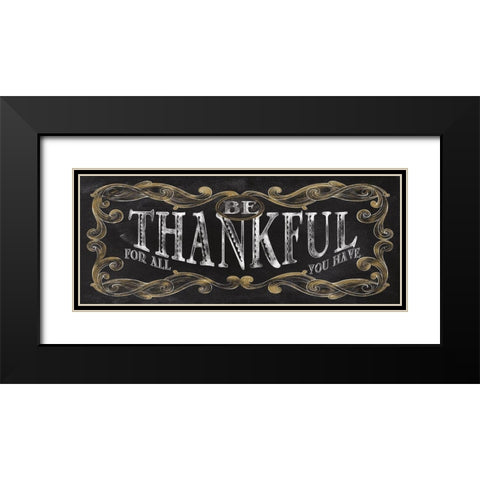 Be Thankful Black Modern Wood Framed Art Print with Double Matting by Knutsen, Conrad