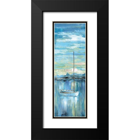 Evening Bay I Black Modern Wood Framed Art Print with Double Matting by Nan