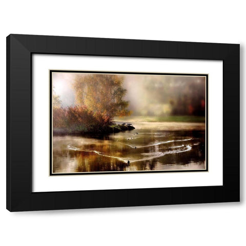 Morning Solace Black Modern Wood Framed Art Print with Double Matting by Weisz, Irene