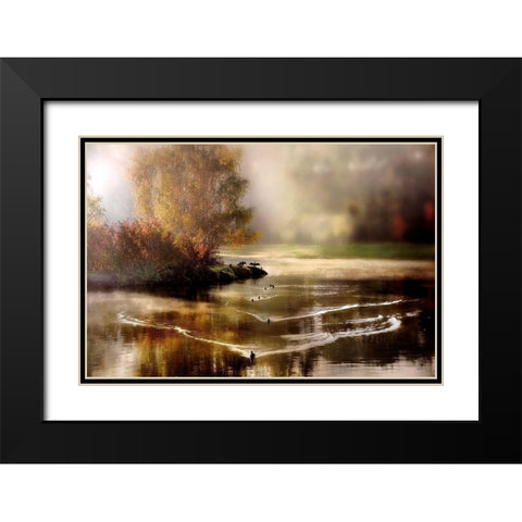 Morning Solace Black Modern Wood Framed Art Print with Double Matting by Weisz, Irene