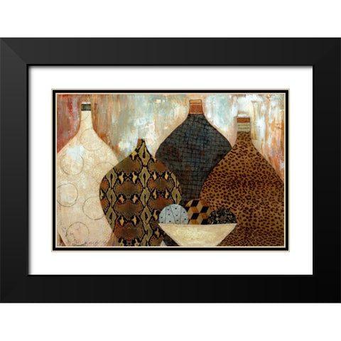 Touch of Exotic Black Modern Wood Framed Art Print with Double Matting by Tava Studios