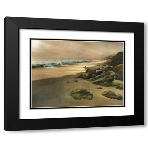 Beach at Dusk Black Modern Wood Framed Art Print with Double Matting by Calascibetta, Mike