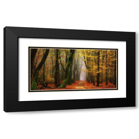 Shimmer Black Modern Wood Framed Art Print with Double Matting by Van de Goor, Lars