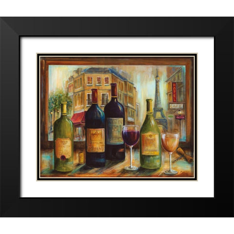 Bistro de Paris Black Modern Wood Framed Art Print with Double Matting by Dunlap, Marilyn