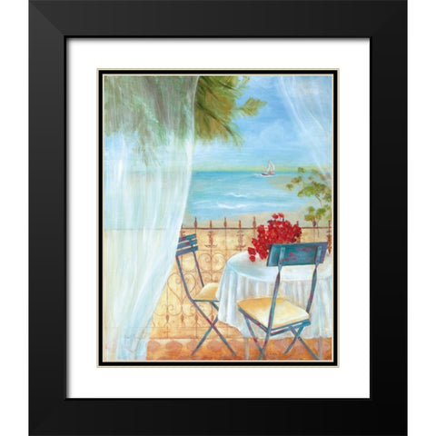 Veranda Vista II Black Modern Wood Framed Art Print with Double Matting by Tava Studios