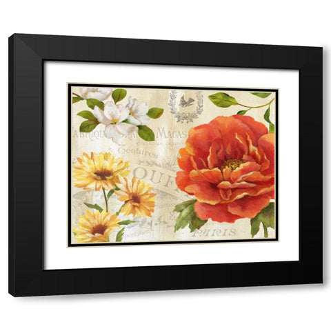 Spring Ensemble II Black Modern Wood Framed Art Print with Double Matting by Nan