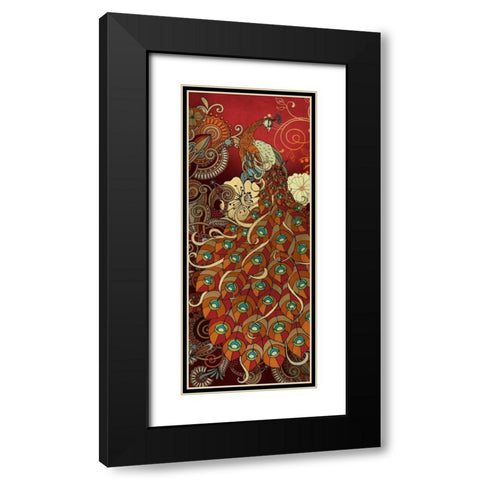 Peacock I Black Modern Wood Framed Art Print with Double Matting by Knutsen, Conrad