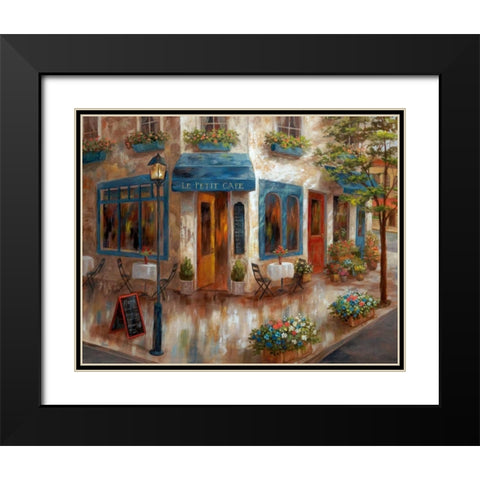 Le Petit Cafe Black Modern Wood Framed Art Print with Double Matting by Nan