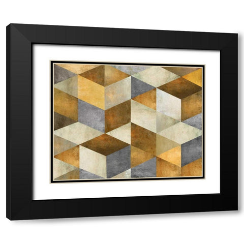 Cubist Light Black Modern Wood Framed Art Print with Double Matting by Knutsen, Conrad