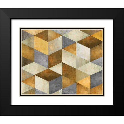 Cubist Light Black Modern Wood Framed Art Print with Double Matting by Knutsen, Conrad