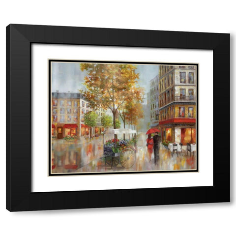 Romantic Promenade I Black Modern Wood Framed Art Print with Double Matting by Nan