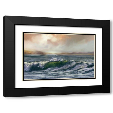 Wave Black Modern Wood Framed Art Print with Double Matting by Calascibetta, Mike