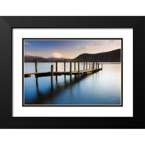 Brandlehow Bay Jetty Black Modern Wood Framed Art Print with Double Matting by Delimont, Danita