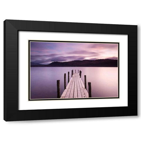 Brandlehow Bay Jetty-Derwenter Black Modern Wood Framed Art Print with Double Matting by Delimont, Danita