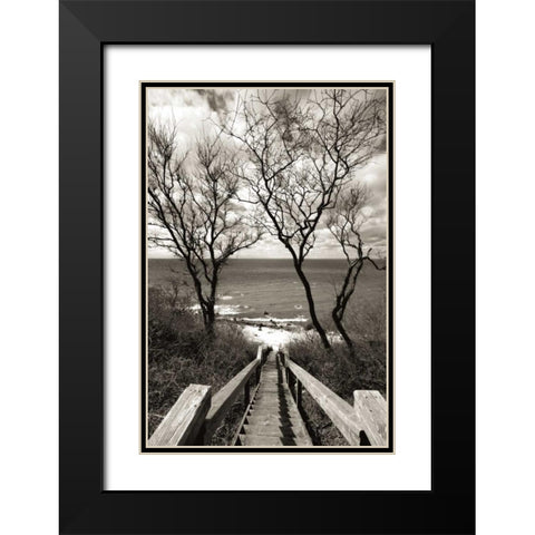 Cutchogue Horton Point Lighthouse Stairs Black Modern Wood Framed Art Print with Double Matting by Delimont, Danita