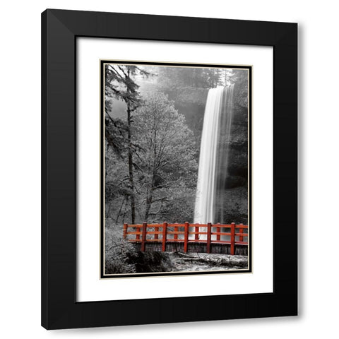 Silver Falls Black Modern Wood Framed Art Print with Double Matting by Delimont, Danita