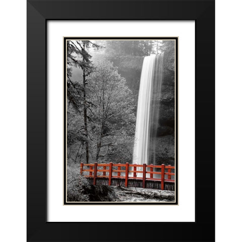 Silver Falls Black Modern Wood Framed Art Print with Double Matting by Delimont, Danita