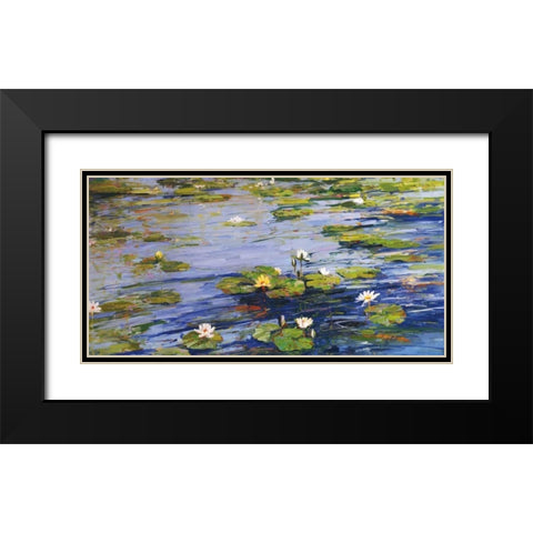 Water Lillies Black Modern Wood Framed Art Print with Double Matting by Swatland, Sally