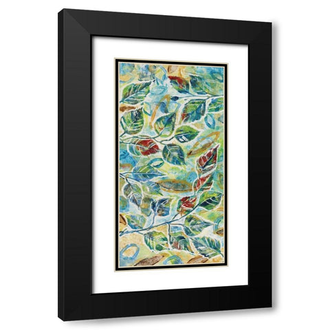 Leaf Montage II Black Modern Wood Framed Art Print with Double Matting by Donovan, Maria