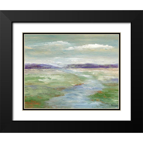 Meadow Stream I Black Modern Wood Framed Art Print with Double Matting by Nan