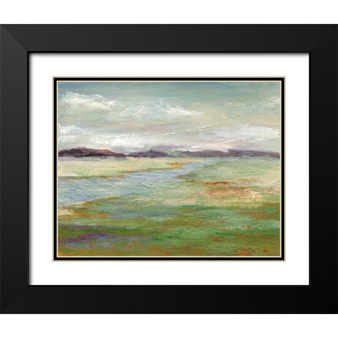 Meadow Stream II Black Modern Wood Framed Art Print with Double Matting by Nan