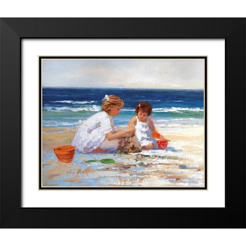 On the Shore Black Modern Wood Framed Art Print with Double Matting by Swatland, Sally