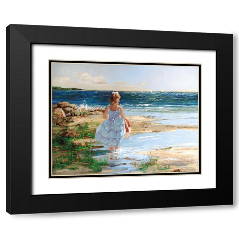 Summer Regatta Black Modern Wood Framed Art Print with Double Matting by Swatland, Sally