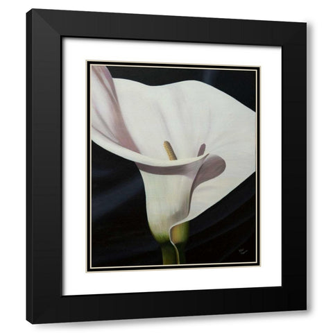 Black Tie Lily Black Modern Wood Framed Art Print with Double Matting by Macoce, Ellen