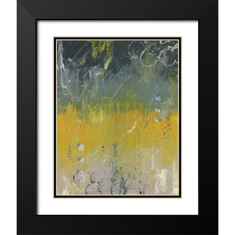 Yellow Abstract I Black Modern Wood Framed Art Print with Double Matting by Coopersmith, Justin
