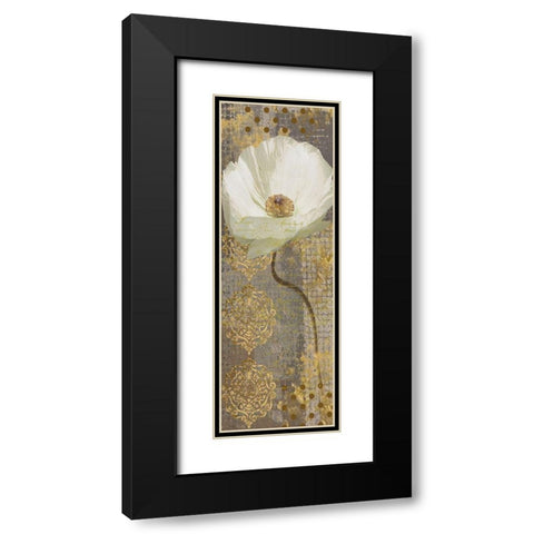 White Poppy Shimmer II-Resized Black Modern Wood Framed Art Print with Double Matting by Nan