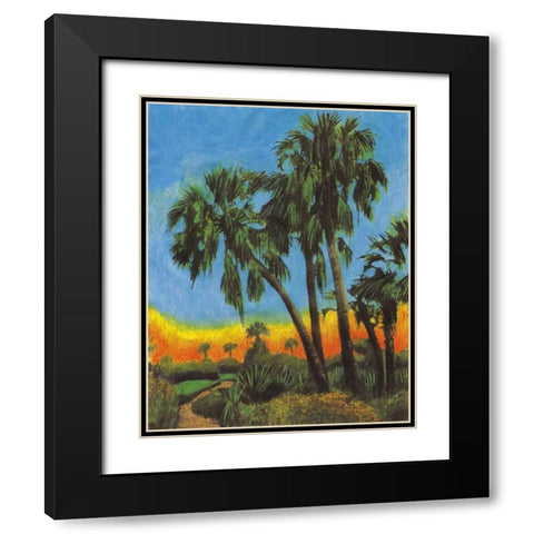 Tropical Sunset I Black Modern Wood Framed Art Print with Double Matting by Pattinian, Merri