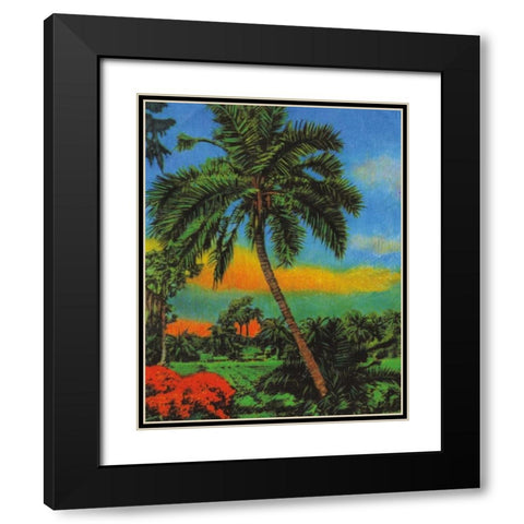 Tropical Sunset Black Modern Wood Framed Art Print with Double Matting by Pattinian, Merri
