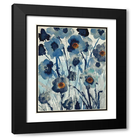 Forget Me Not I Black Modern Wood Framed Art Print with Double Matting by Jill, Susan