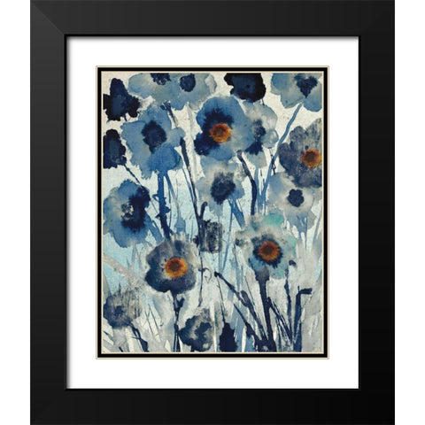 Forget Me Not I Black Modern Wood Framed Art Print with Double Matting by Jill, Susan